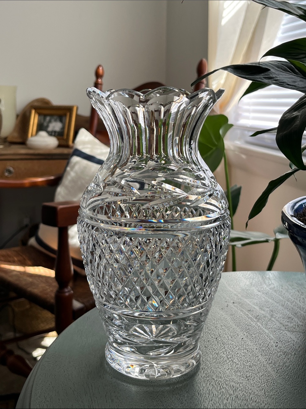 Waterford Crystal Clear Cut-Glass Vase by